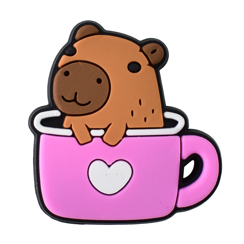 Wholesale Random 100pcs Cartoon Cute Small Animal PVC Soft Rubber Shoe Buckle Decoration ACC-SC-RYY063