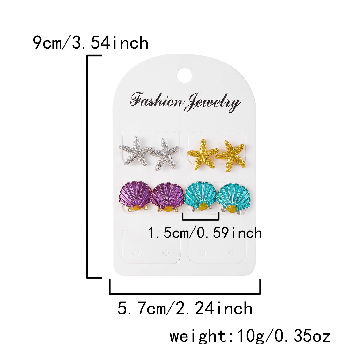 Wholesale Oil Drop Starfish Shell Earring Set