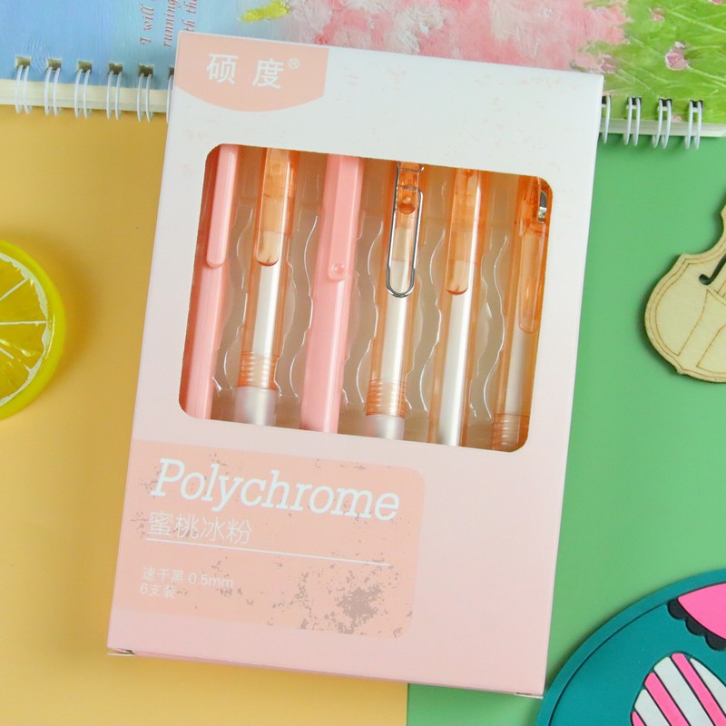 Wholesale 6pcs/set Boxed  press pen with the same color suit