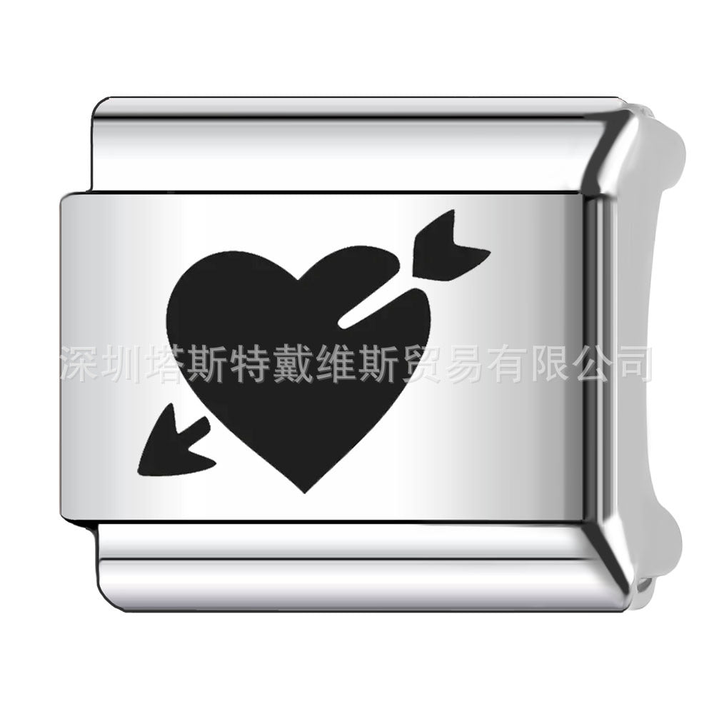 Wholesale 9mm Italian Charm Starter Bracelets DIY square Single Section Creative Stainless Steel Composable Bracelet