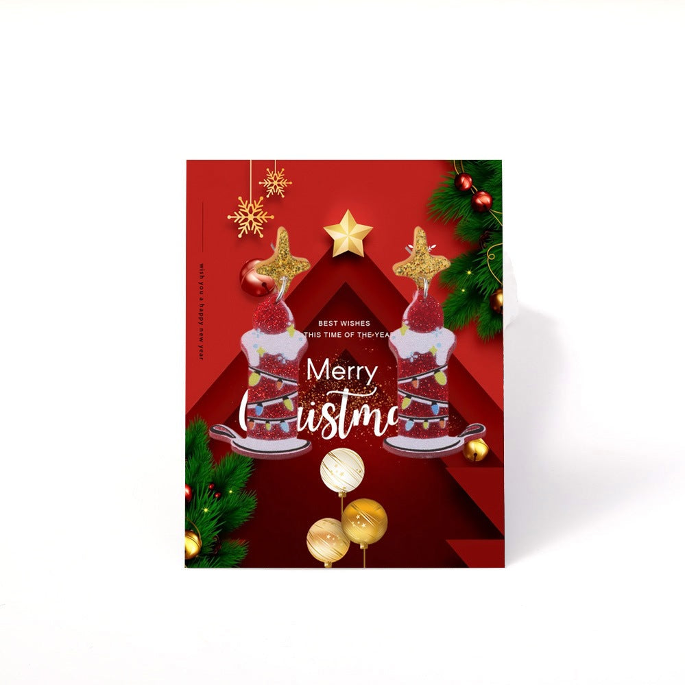 Wholesale acrylic earrings  personality Christmas Santa Claus earrings