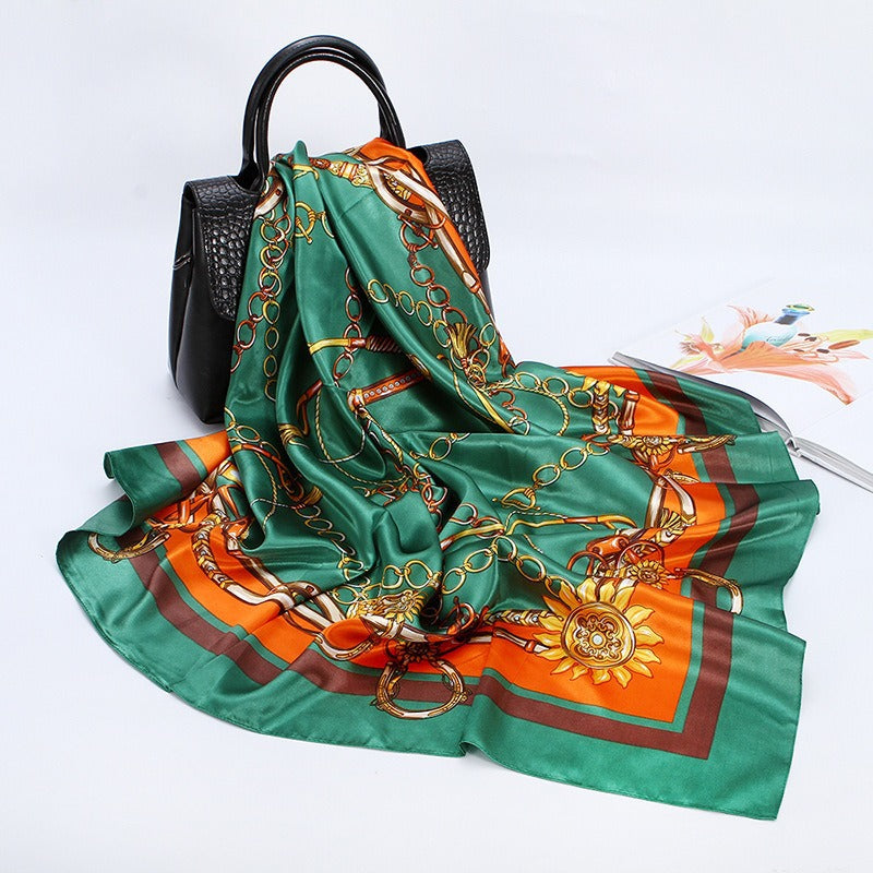 Wholesale 90cm Printed  Silk Women' s Large Square Scarf