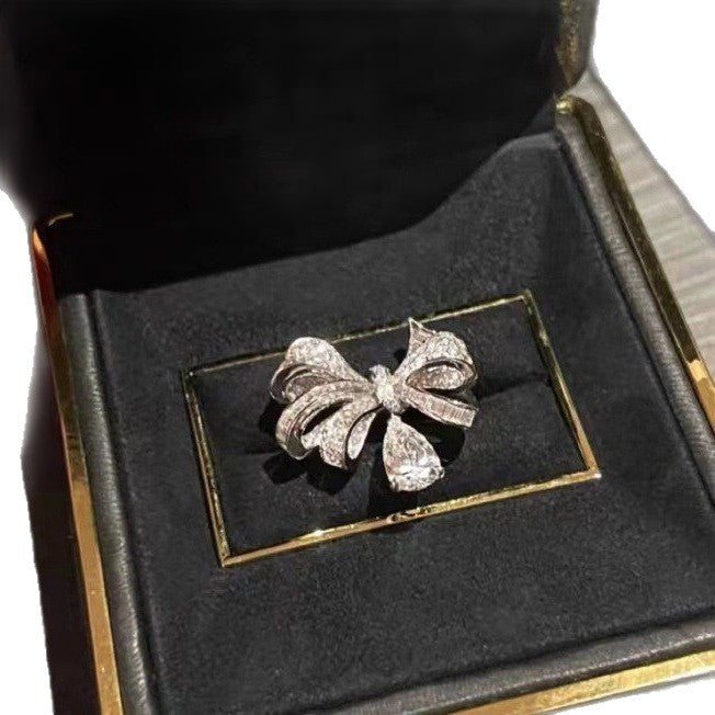 Wholesale Bow teardrop ring for women ( open design)