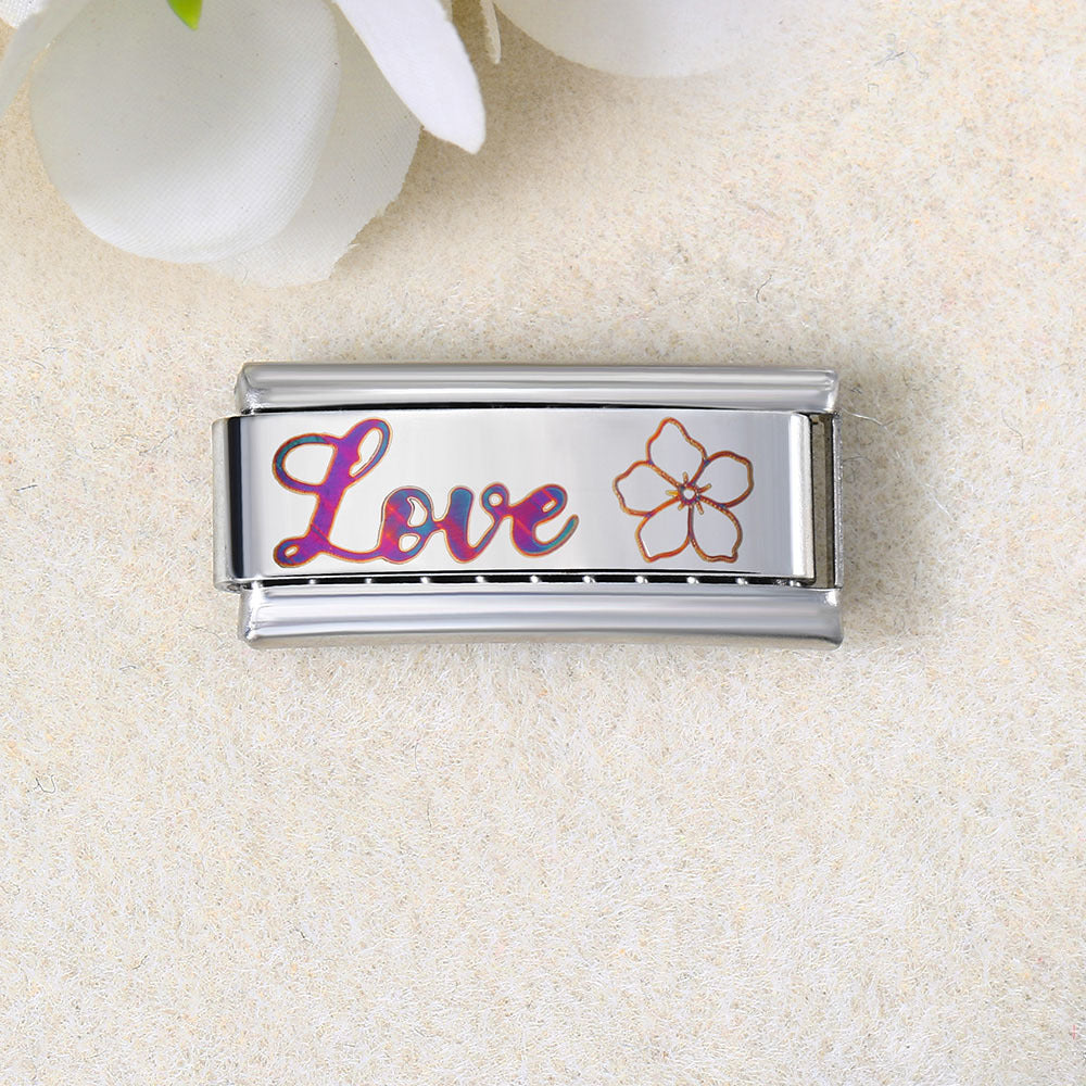 Wholesale  Italian Charm Bracelet 9mm DIY UV laser Creative Stainless Steel Composable Bracelet