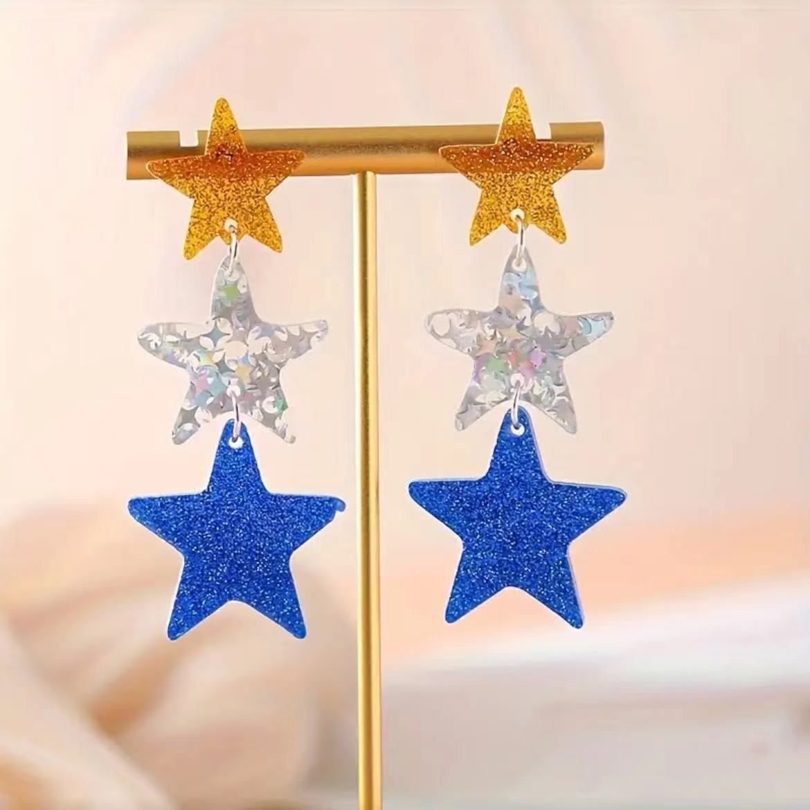 Wholesale American National Day jewelry American Independence Day series earrings