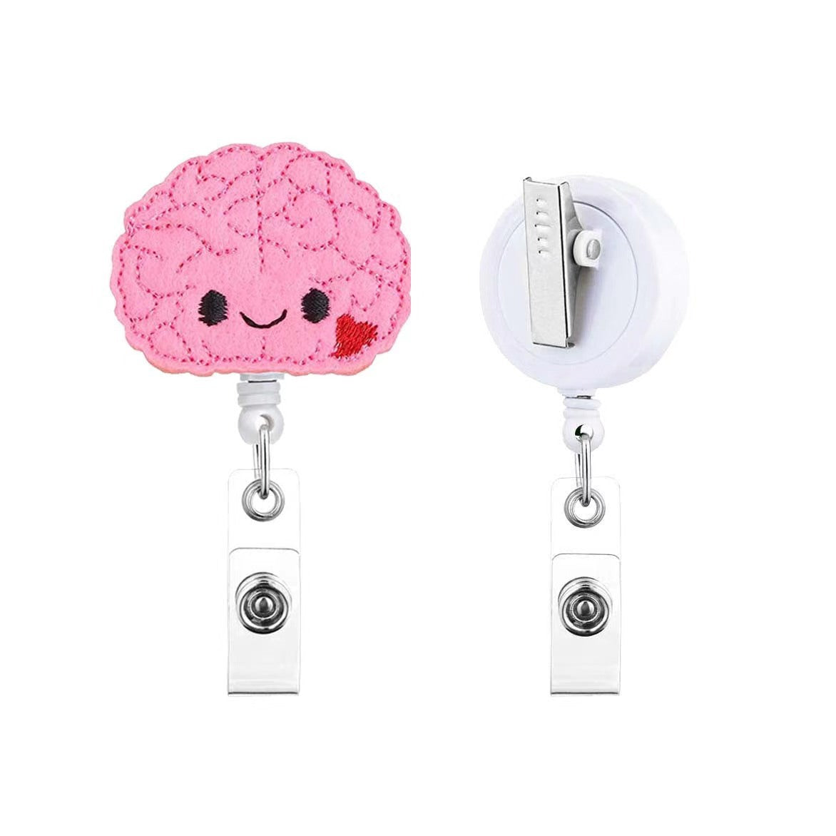 Wholesale Brain Retractable Dinosaur Sunflower Felt Embroidery Nurse Keychain ACC-KC-LingYu013