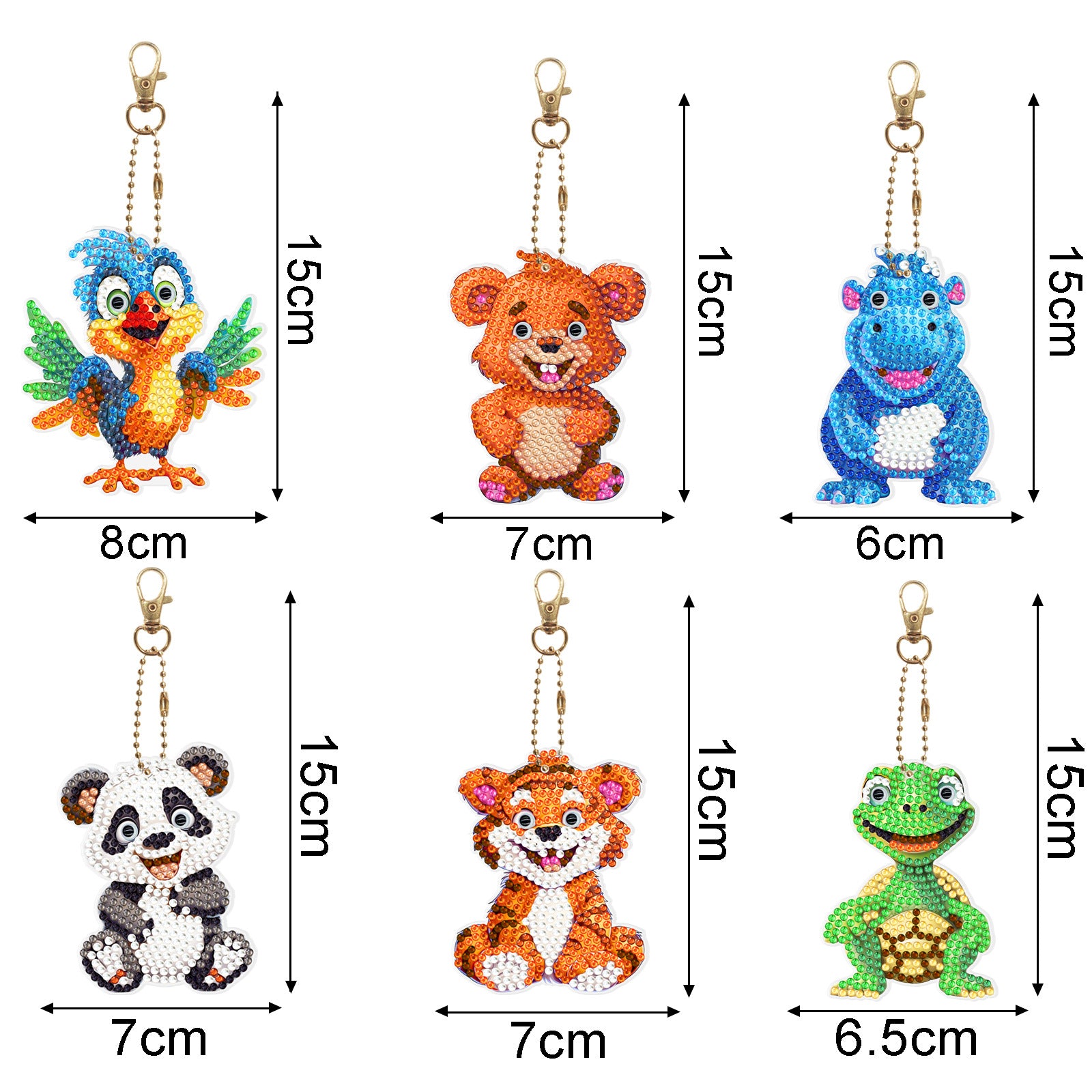 Wholesale Acrylic Cute Small Animal Dot Diamond Painting Custom Keychains ACC-KC-XingNa001