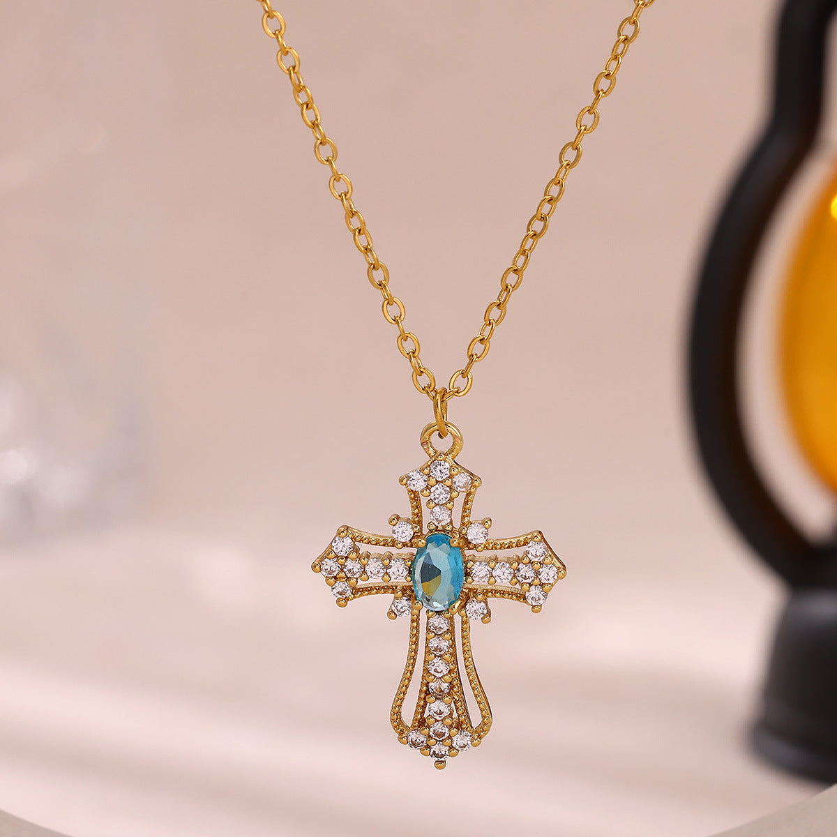 Wholesale Stainless steel zircon necklace