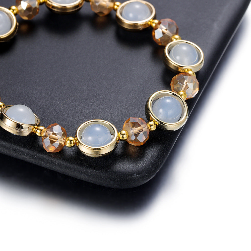 Wholesale Children S Blue And White Gradient Glass Bracelet Fashion Accessory For Everyday Wear