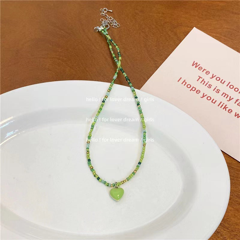 Wholesale candy color love beads necklace less