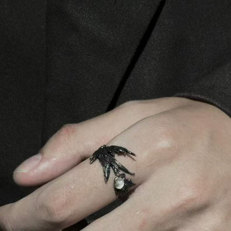 Wholesale Men' s Open Ring with Cross Oil-Drip Design Trendy Fashion Accessory