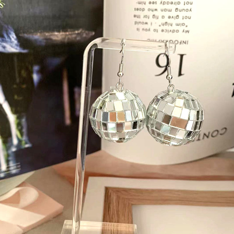 Wholesale  American retro disco earrings disco laser light ball earrings