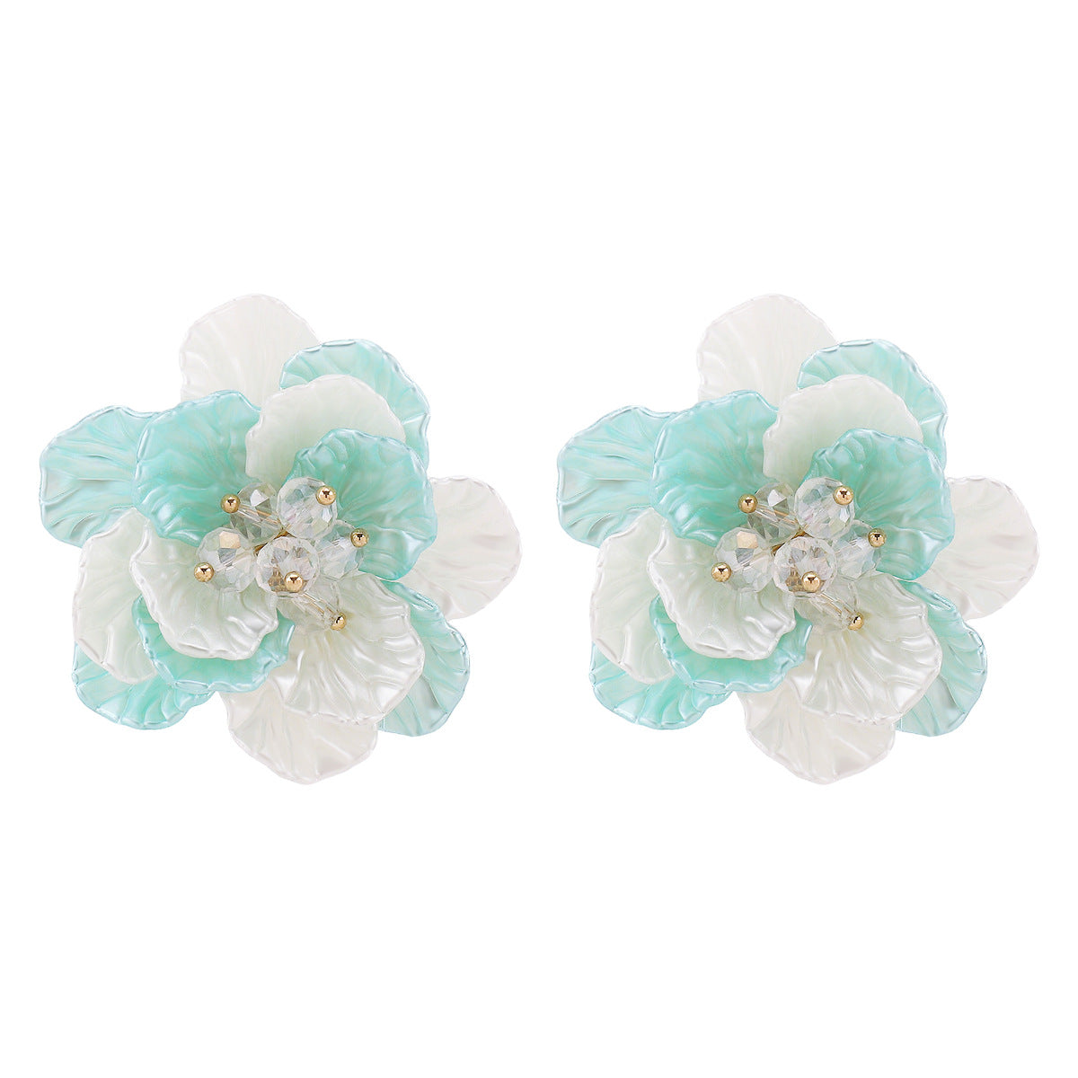 Wholesale  pearl flower necklace earrings rhinestone clavicle chain