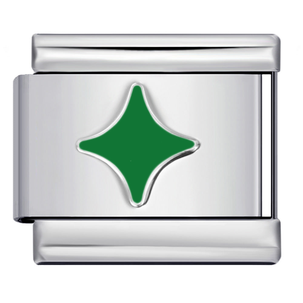 Wholesale Italian Charm Bracelet 9mm DIY Colorful Oil Dripping Heart    Creative Stainless Steel Composable Bracelet