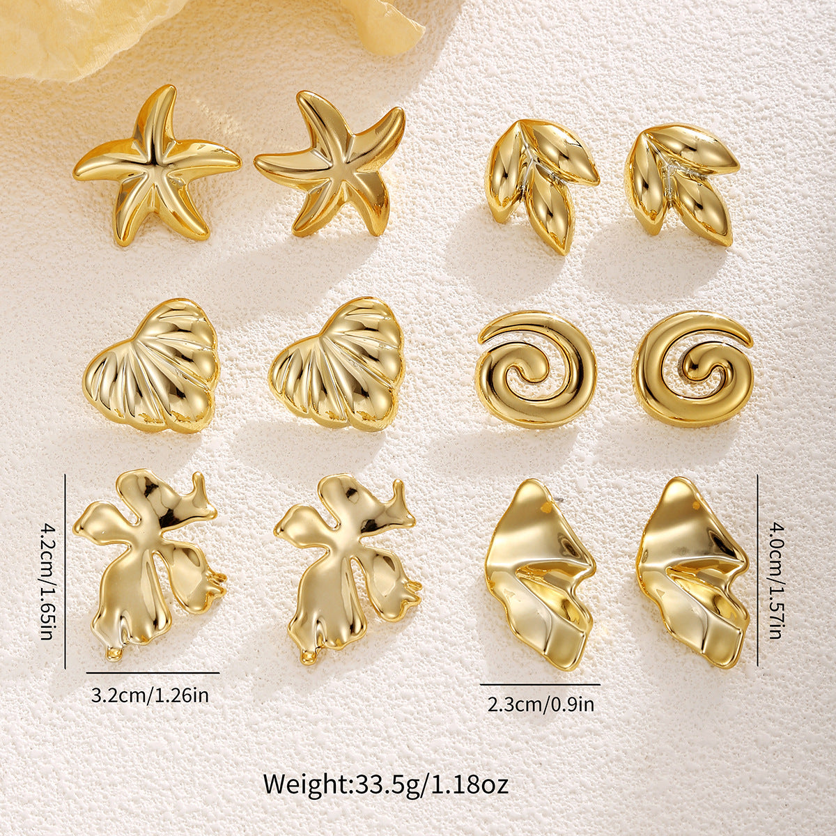 Wholesale Irregular Geometric Heart-Shaped Earring Set