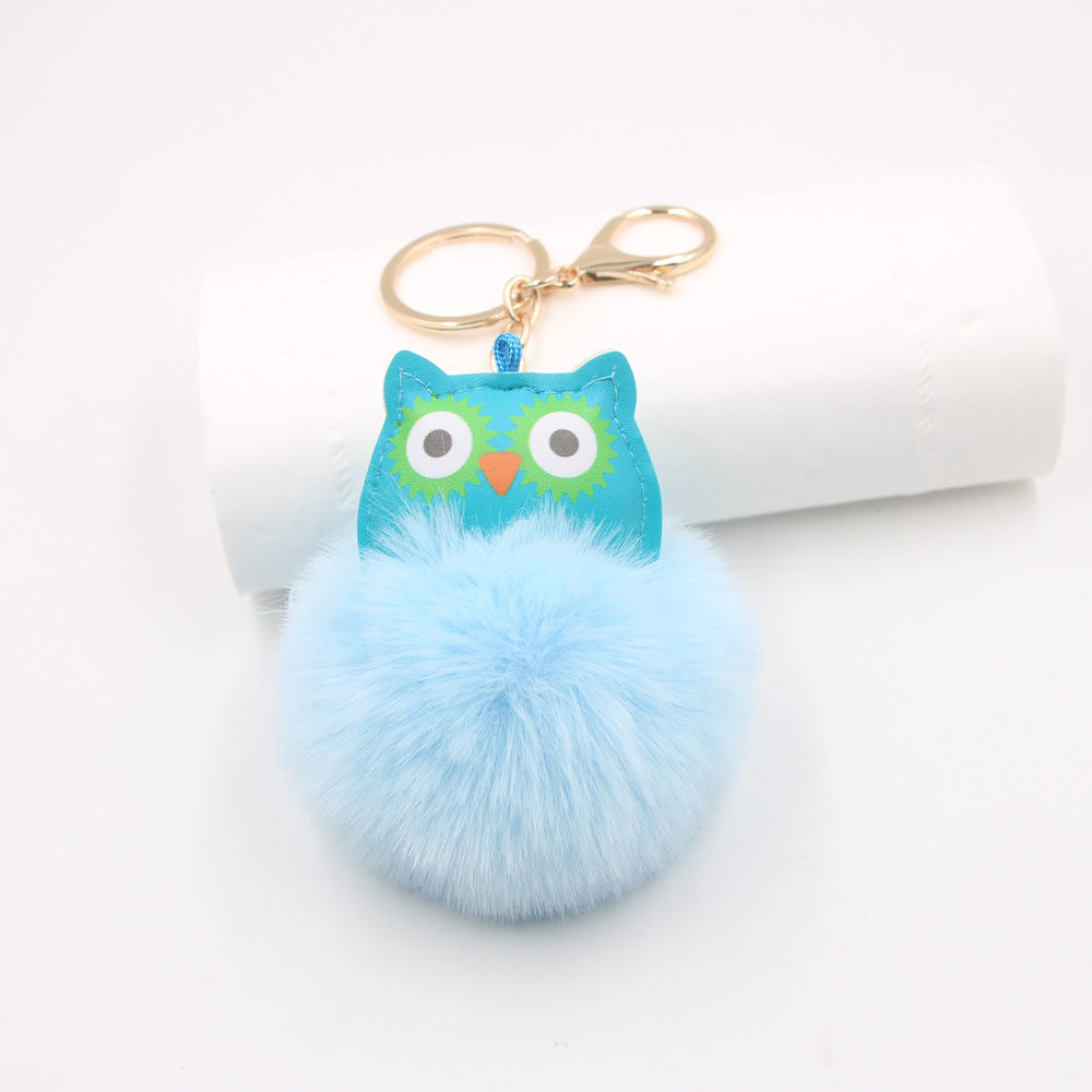 Wholesale Cute Fur Ball Owl Plush Pendant Keychains  ACC-KC-Zuge003