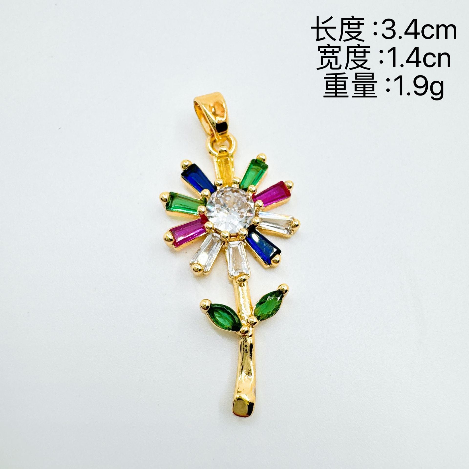 Wholesale Trendy Sweet-Cool Style Rose Flower Pendant Necklace Gold Plated Copper with CZ Jewelry Accessory