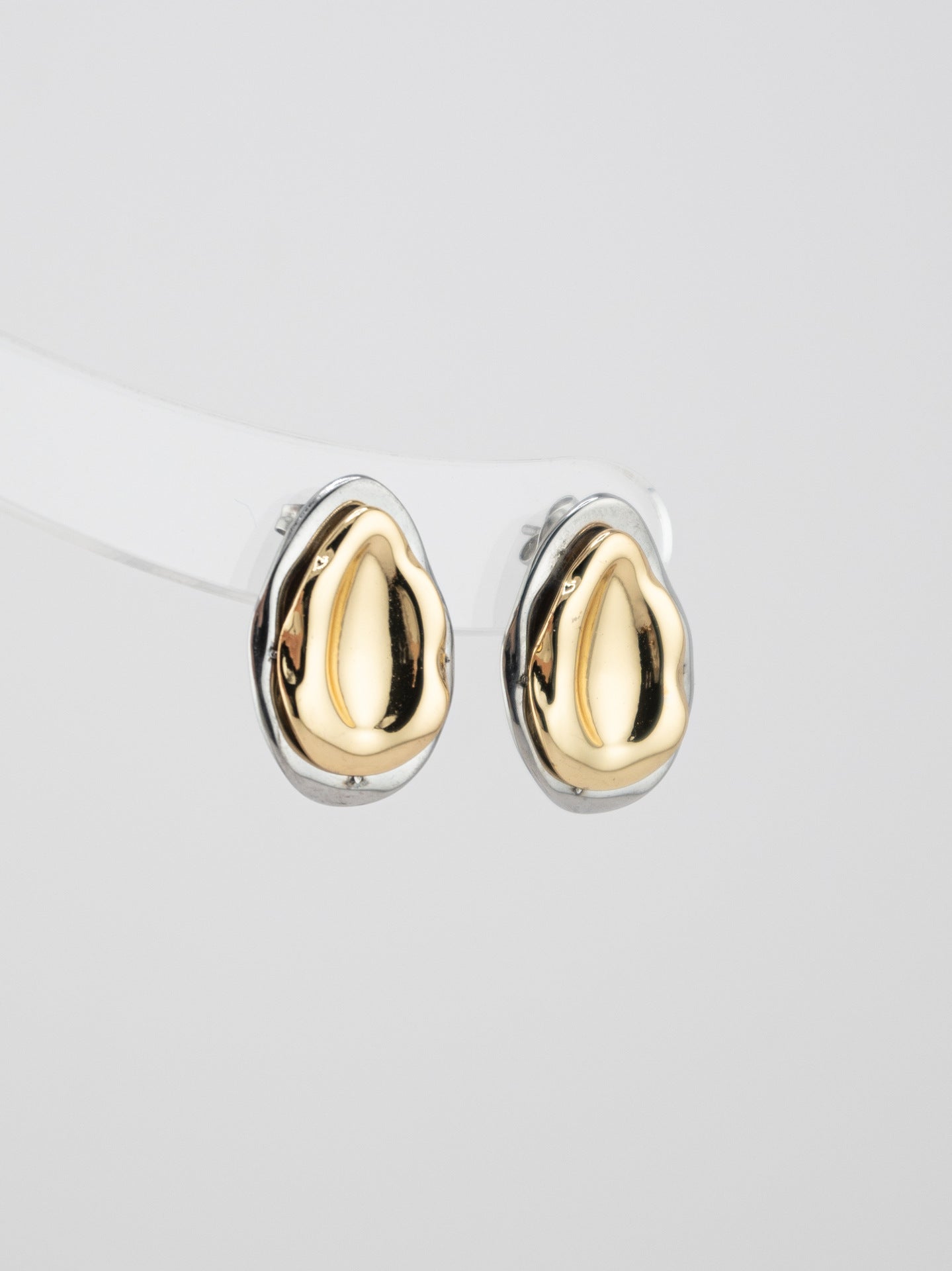 Wholesale Stainless Steel PVD Gold Plating Geometric Earrings Two Way Wear Chic Fashion Accessory