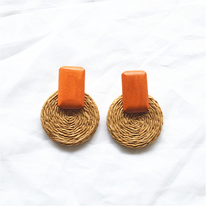 Wholesale Raffia earrings simple and sweet earrings.