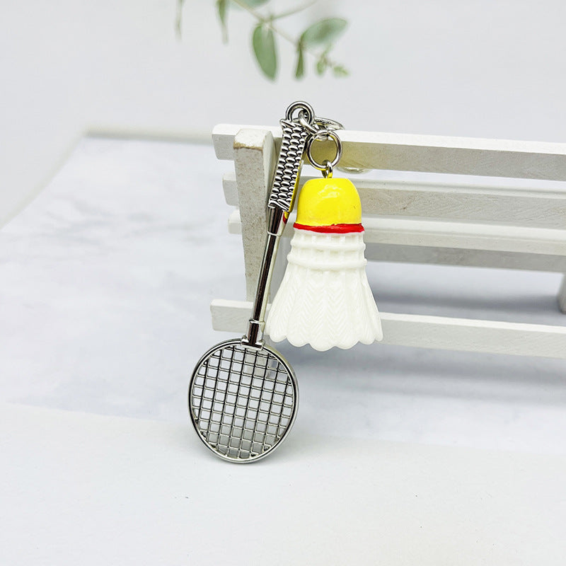Wholesale  mini badminton keychain alloy badminton racket pendant