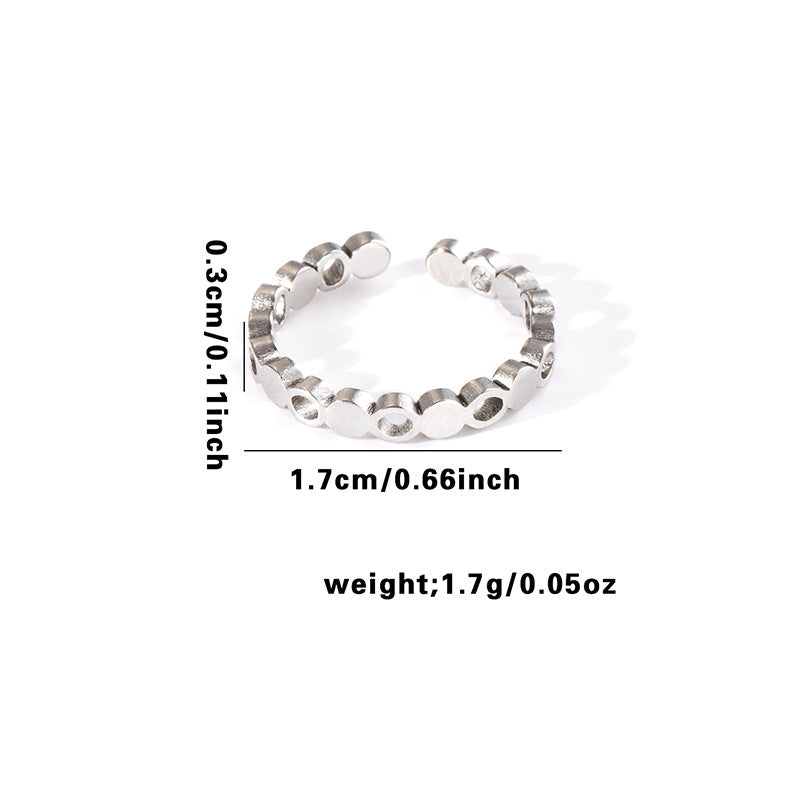 Wholesale Gold Plated Titanium Steel Heart Cut Out Ring Fashion Jewelry Accessory for Everyday Wear