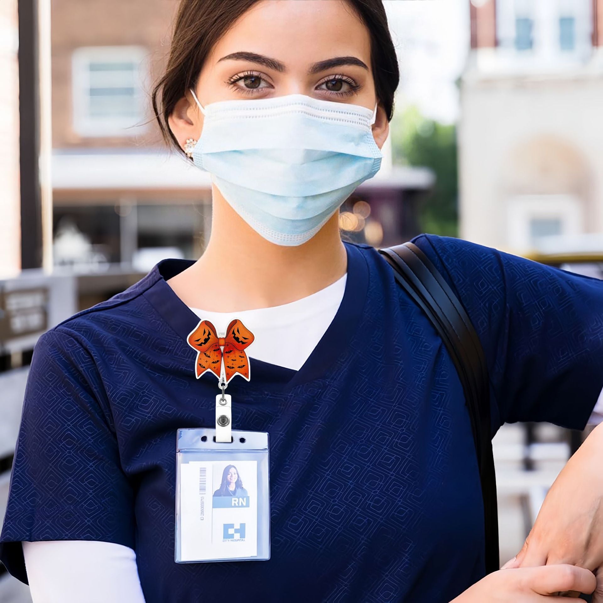 Wholesale Halloween Acrylic Retractable Clip Badge Keychain