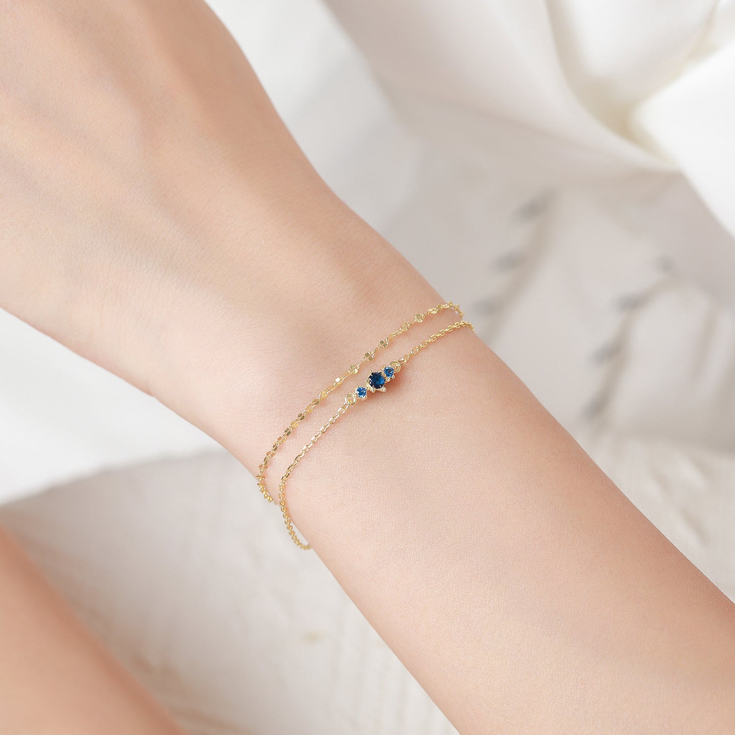 Wholesale S925 Sterling Silver Color Zircon Three-color Bracelet