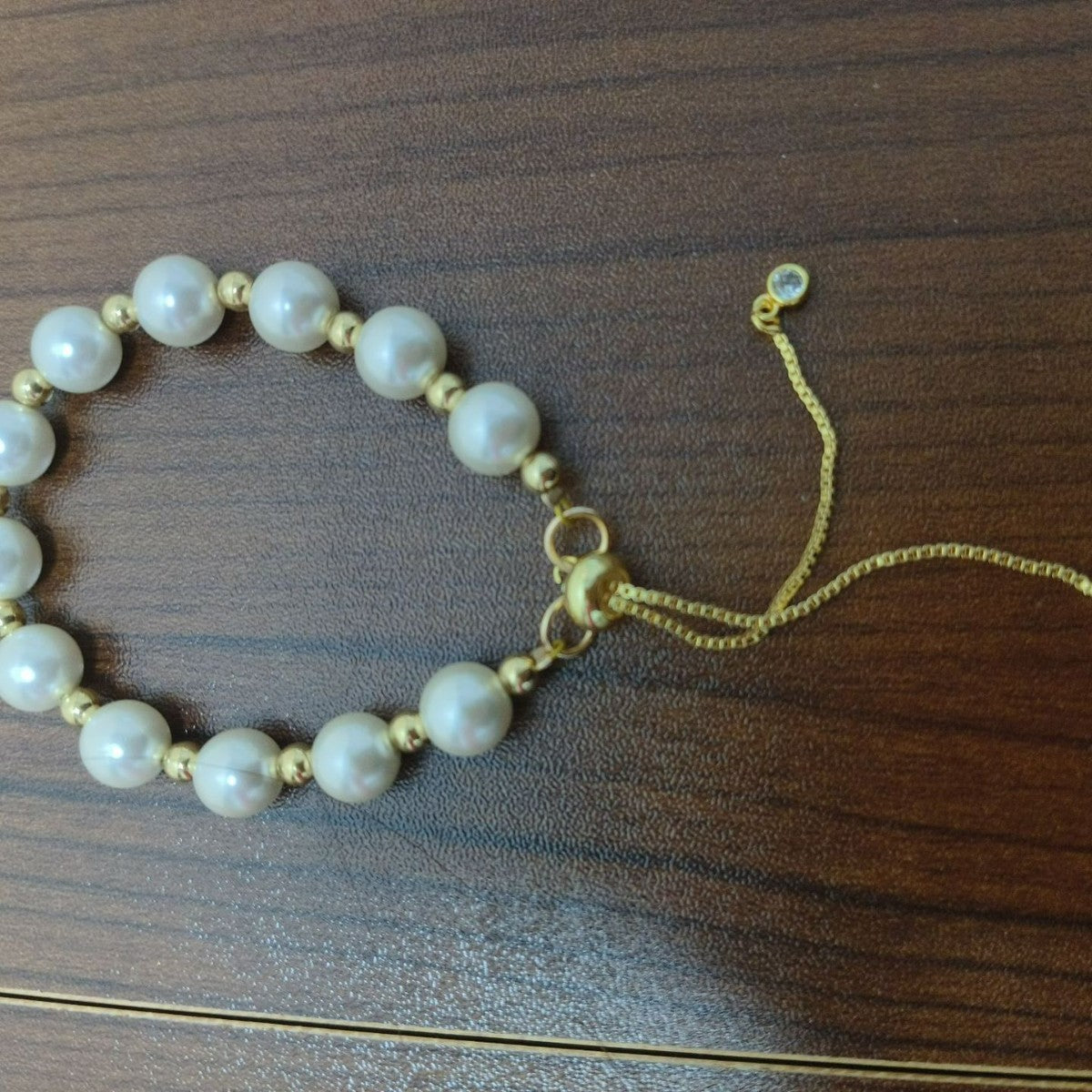 Wholesale Diamond Circle White Pearl Women Bracelet