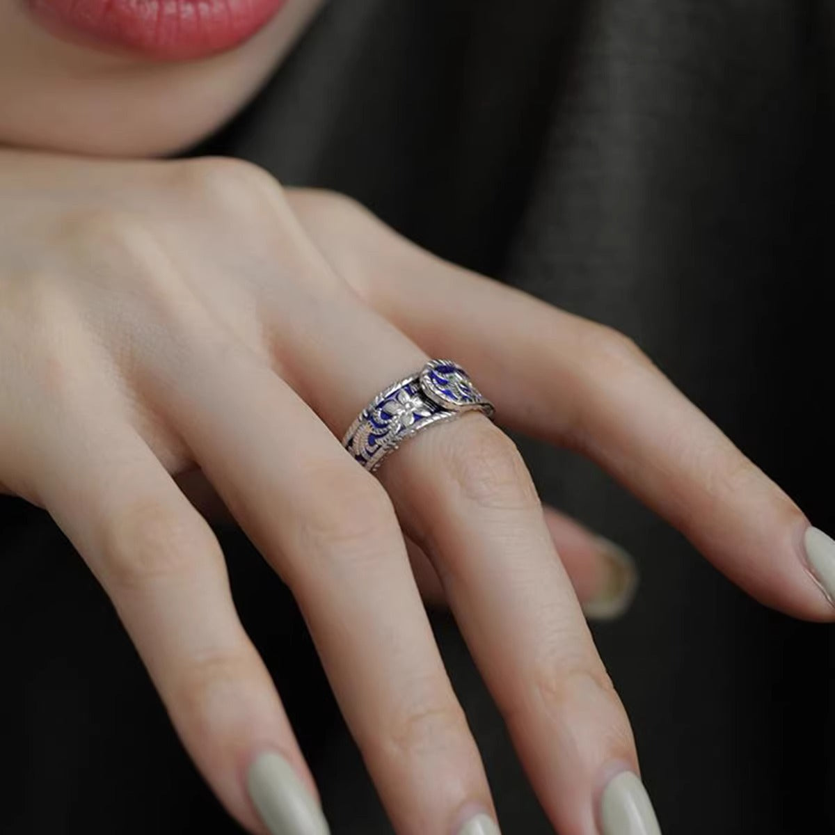 Wholesale black gold series love bird ring