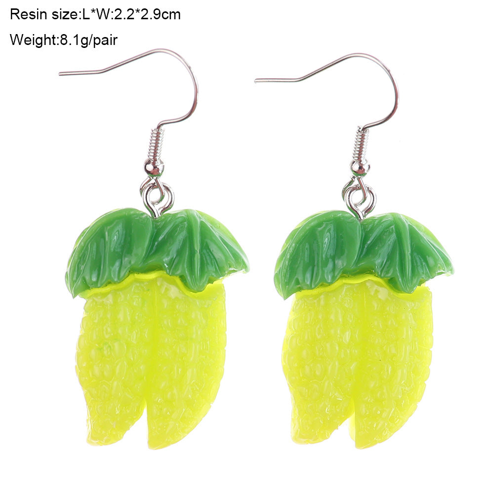 Wholesale  Fun  Vegetable Cucumber Eggplant Green Pepper Earrings