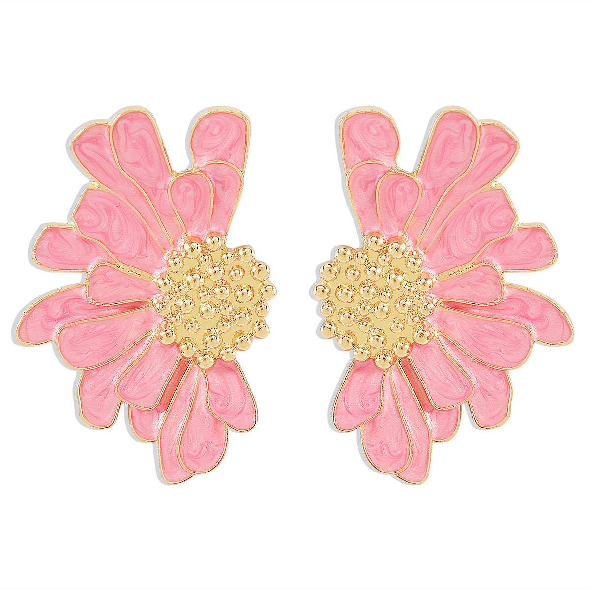 Wholesale Niche Retro Flower Necklace Flocking Cloth Oil Dropping Necklace