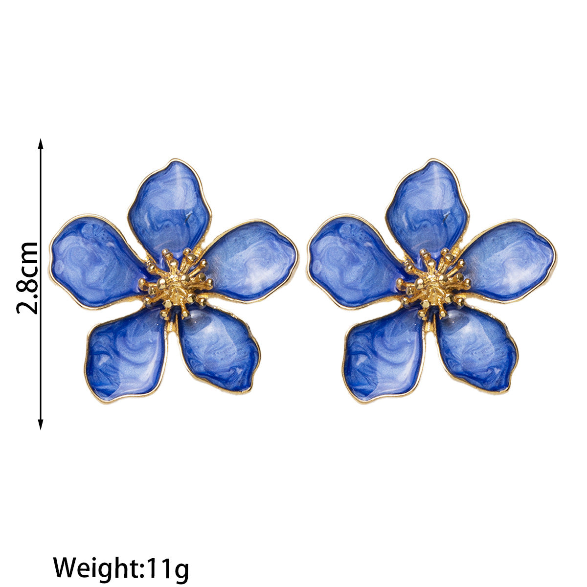 Wholesale Alloy Oil-Dropping Three-Dimensional Flower Earrings