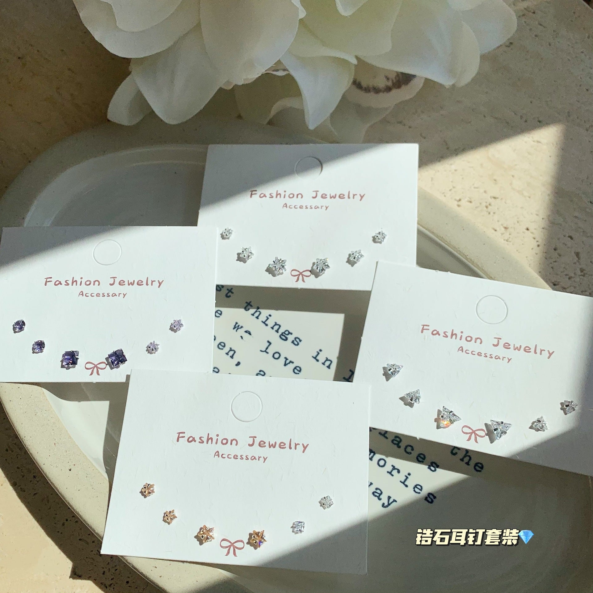 Wholesale Zircon Earrings for Ear Piercing Combination Set