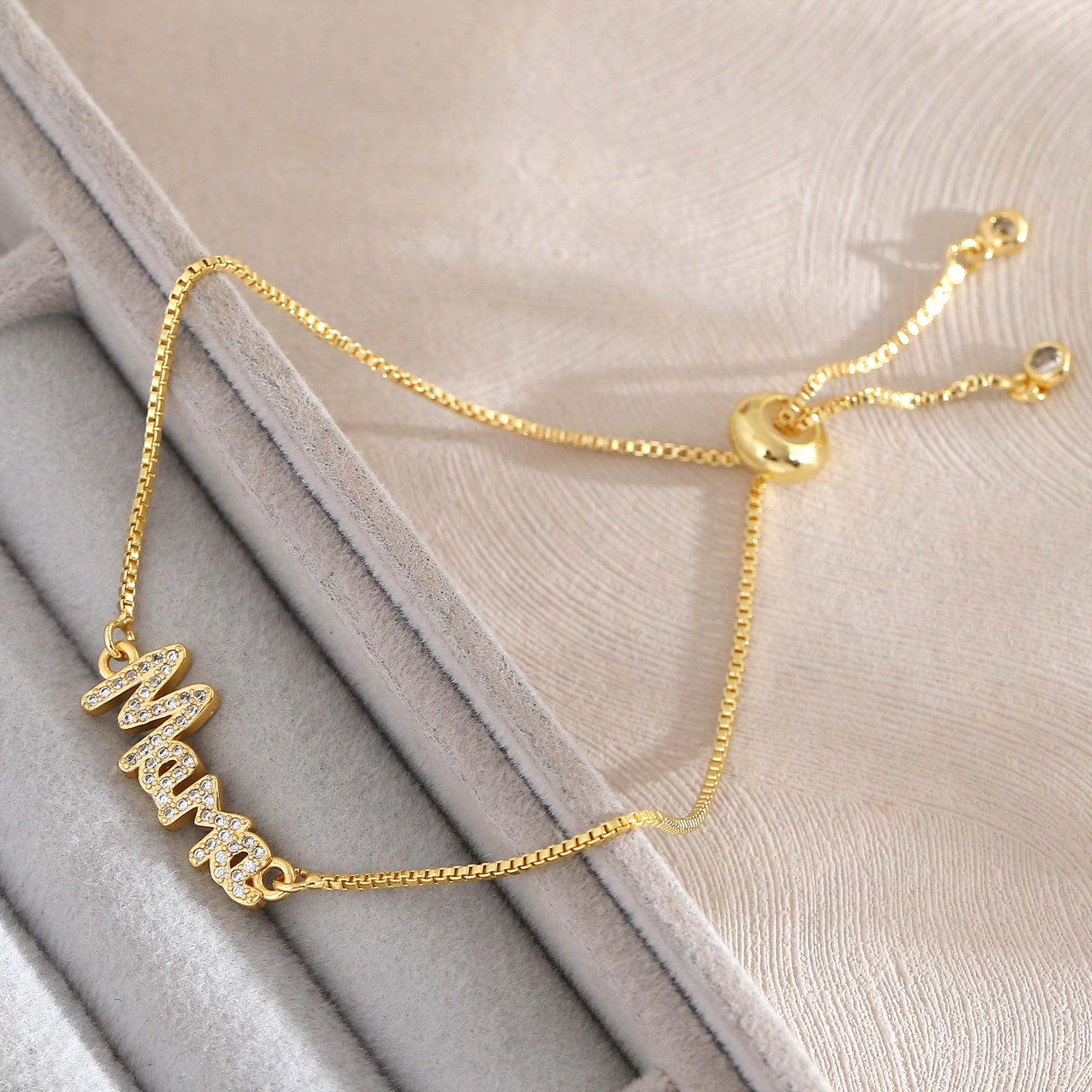 Wholesale Mama Bracelet Zircon Micro-inlay Pull Bracelet