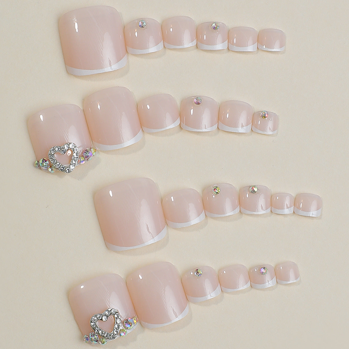 Wholesale 24pcs/box Glitter Nail Stickers Dot Diamond Wearable Nails Press-on Nail Set ACC-NS-HaoYi028