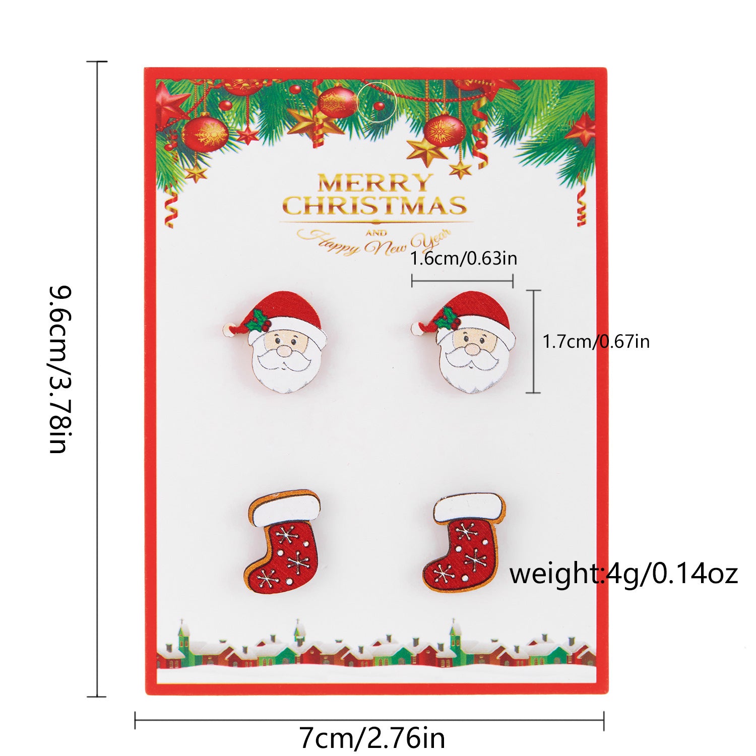Wholesale Christmas Snowman Snowflake Wood Earrings Set ACC-ES-YingHao001