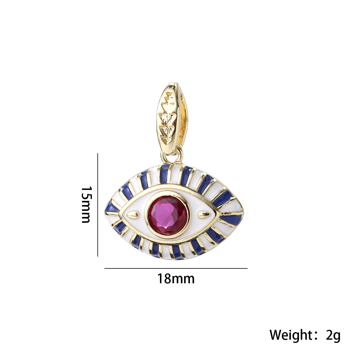 Wholesale Gold Plated Brass Evil Eye Pendant Y2K Trendy Large Eyeball Jewelry Accessory For Women