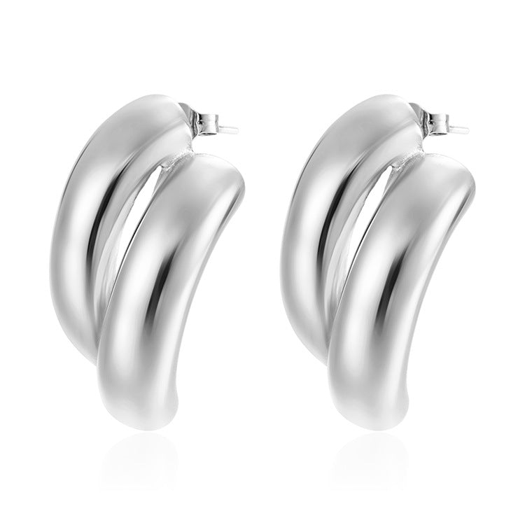 Wholesale  titanium steel exaggerated 18k gold earrings