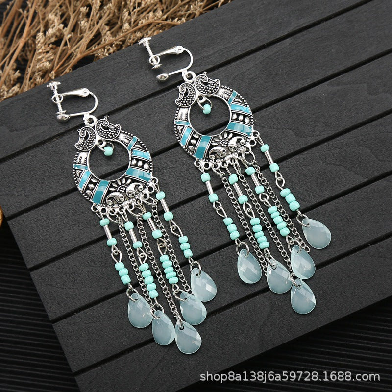 Wholesale alloy ethnic style long earrings