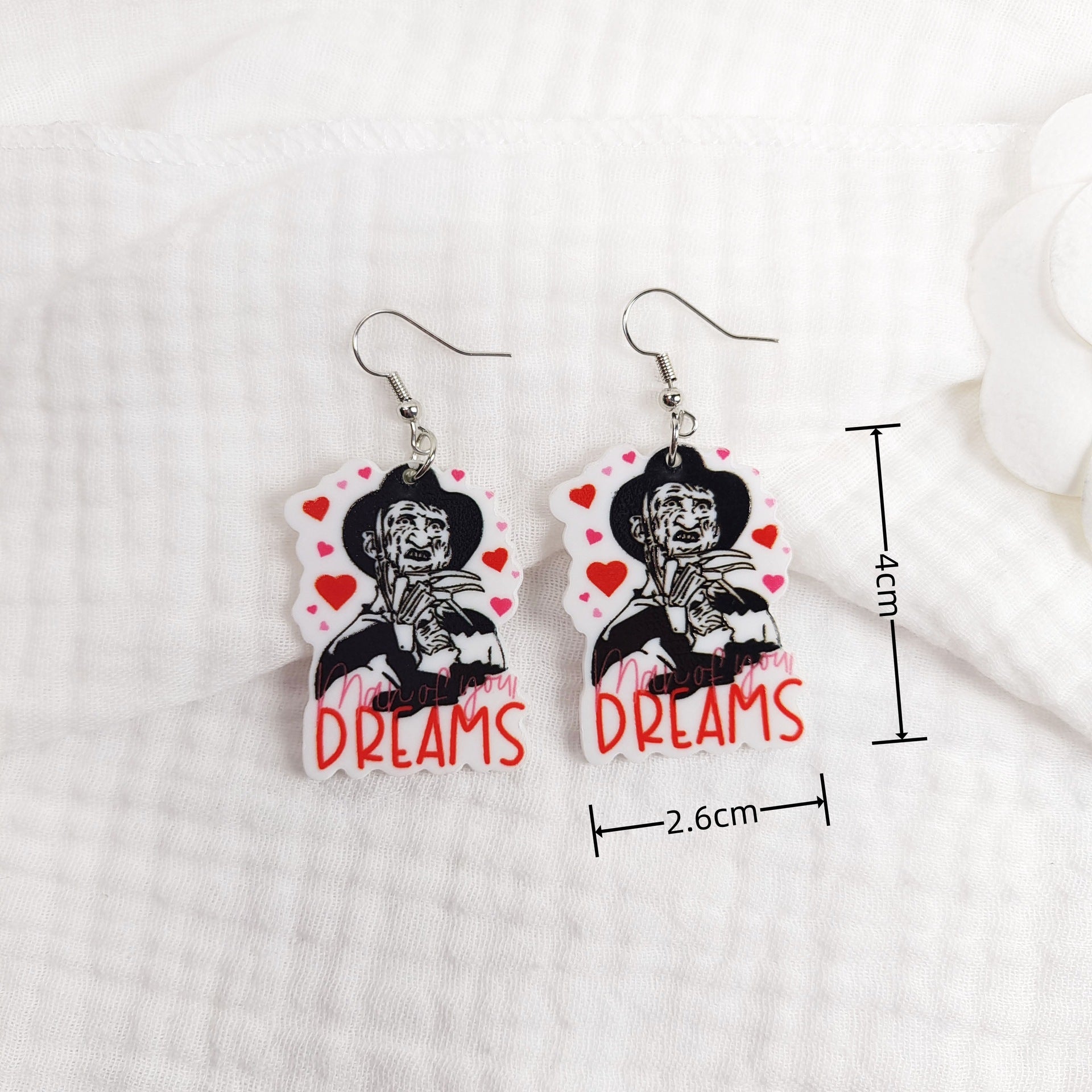 Wholesale Halloween Earrings Funny Pink Ghost Earrings Acrylic Earrings ACC-ES-Jiay004