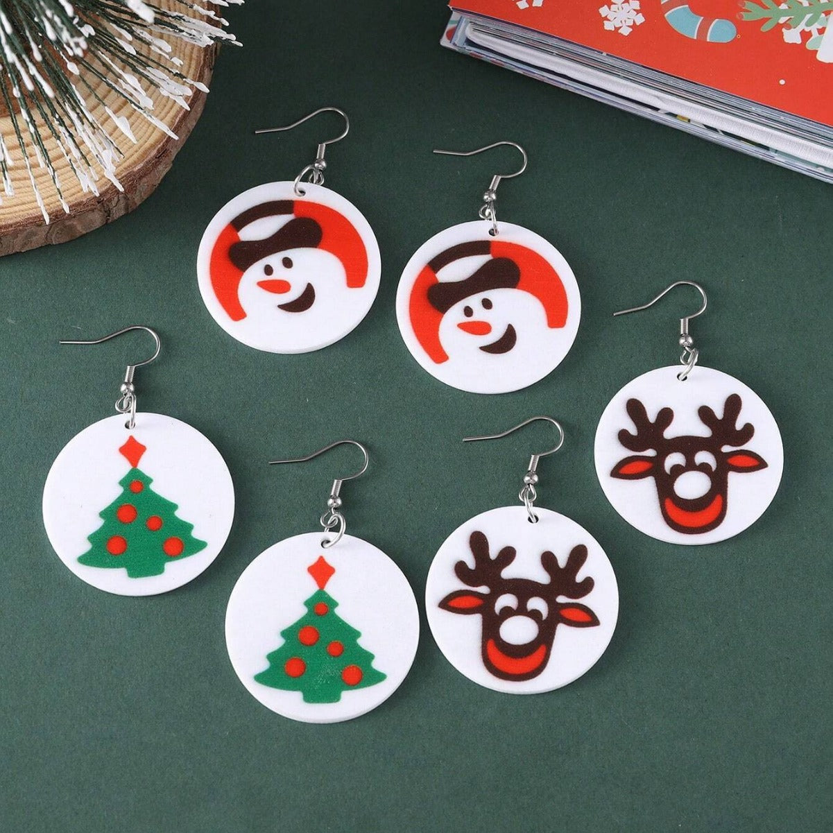 Wholesale  Acrylic Halloween Ghost Pumpkin Black Cat Pendant Earrings