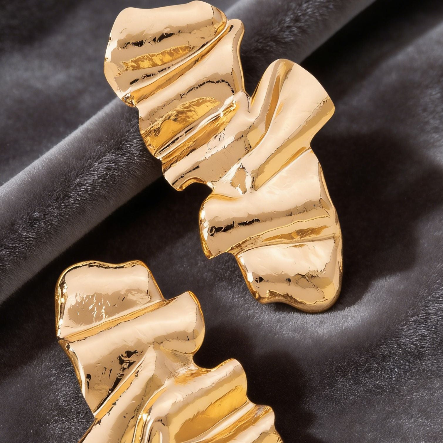 Wholesale Gold Electroplated Metal Irregular Geometric Earrings Trendy Party Gift Everyday Wear