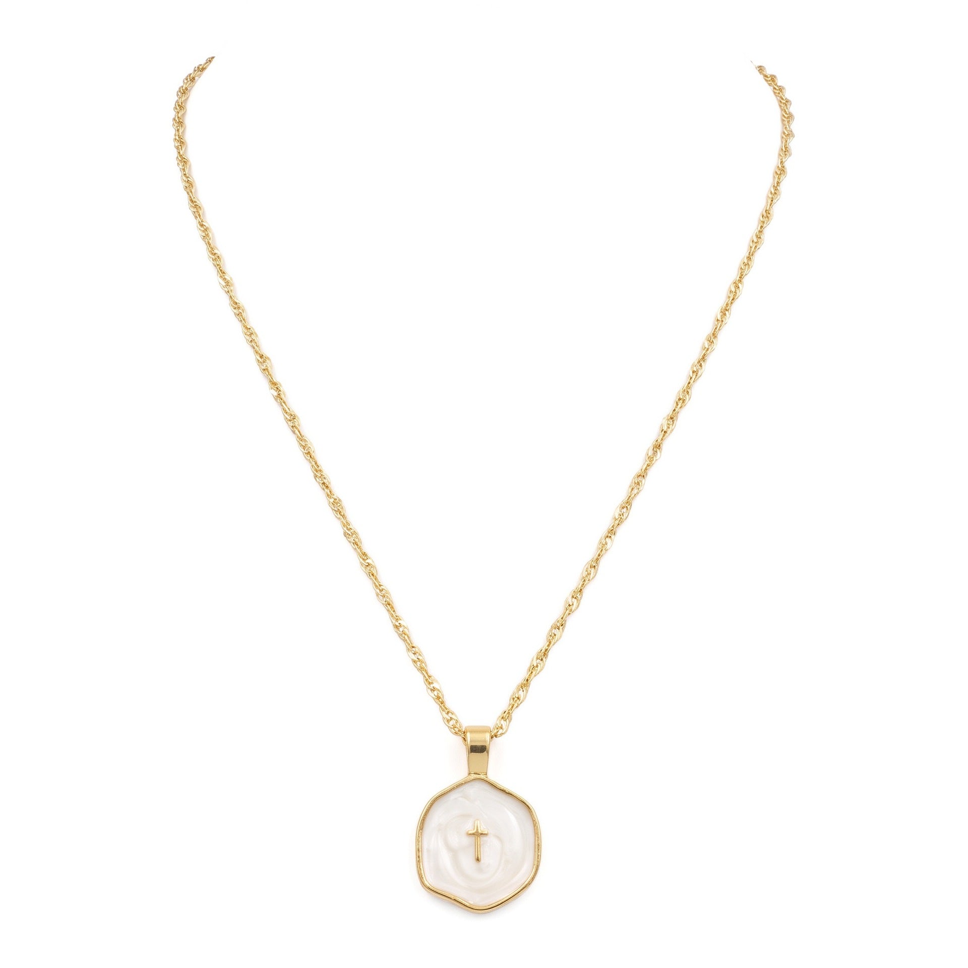 Wholesale Trendy Geometric Cross Pendant Necklace Alloy Plated Fashion Jewelry Accessory For Women Boutique Resale