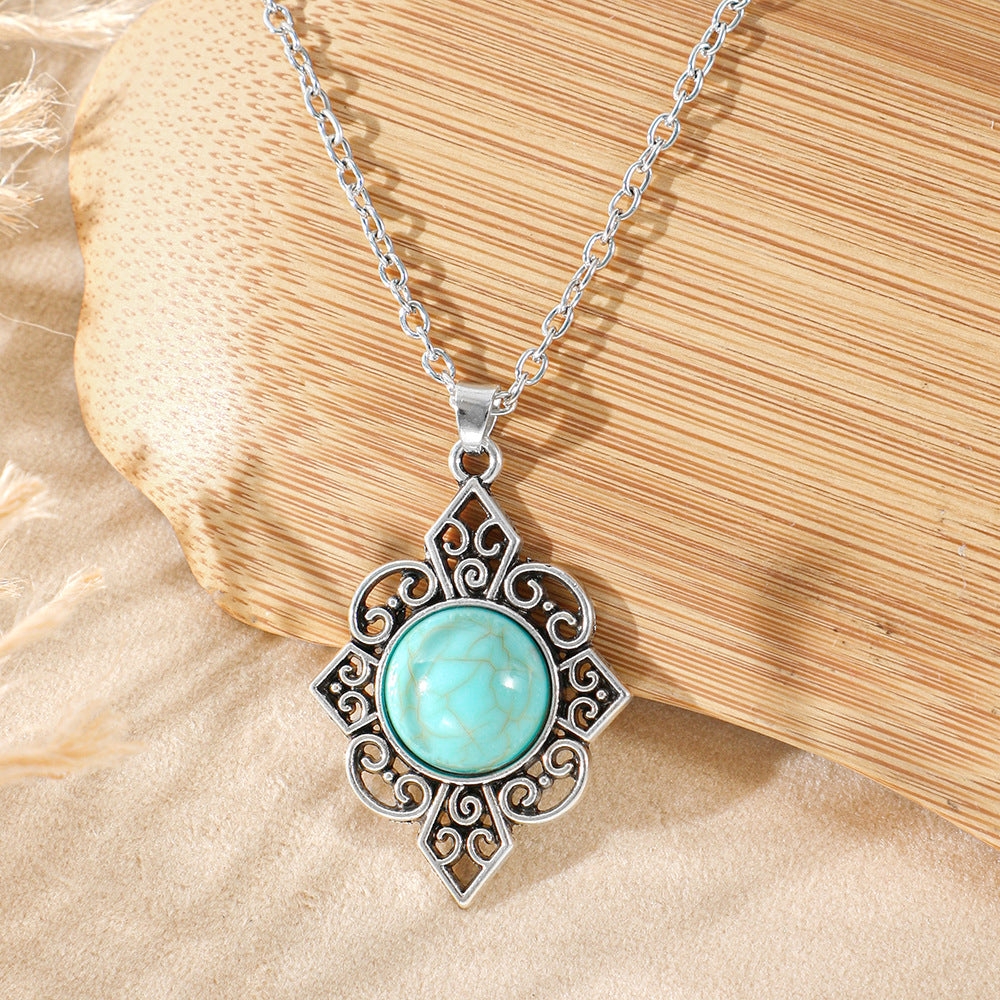 Wholesale Bohemian Heart Drop Pendant Necklace - Ethnic Style Zinc Alloy Inlay for Everyday Fashion Accessory