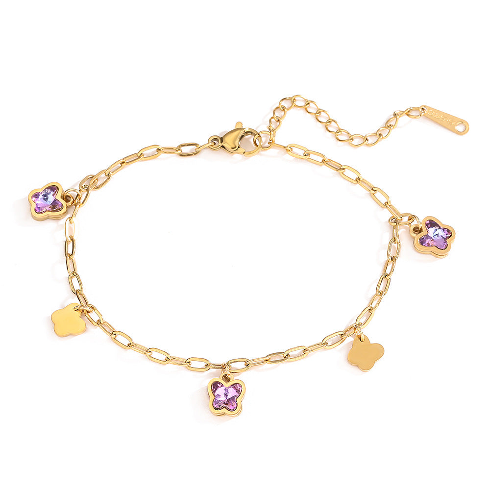 Wholesale light luxury geometric pendant titanium bracelet