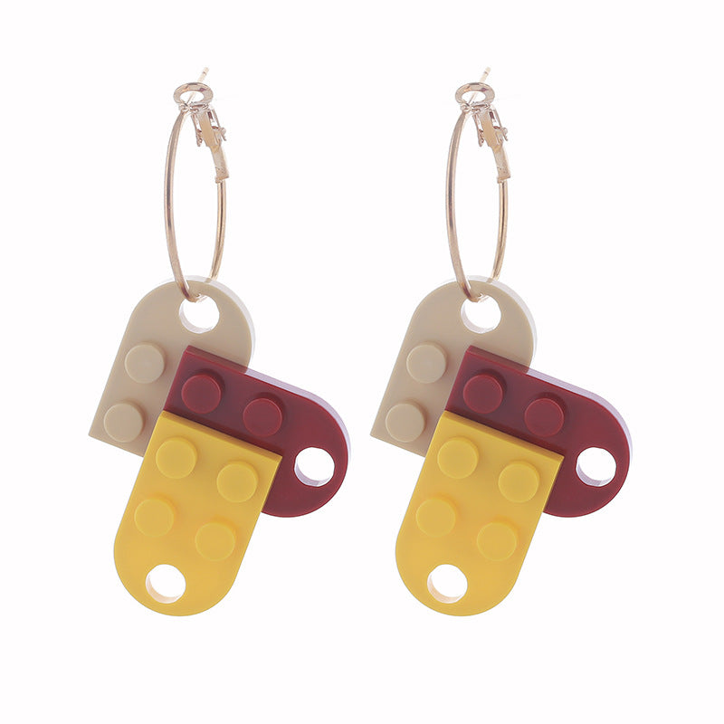 Wholesale  Creative Splicing Geometric Earrings