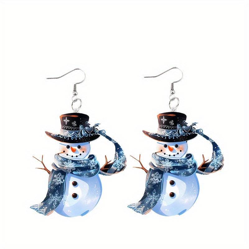 Wholesale Charming Scarf Snowman Acrylic Pendant Earrings
