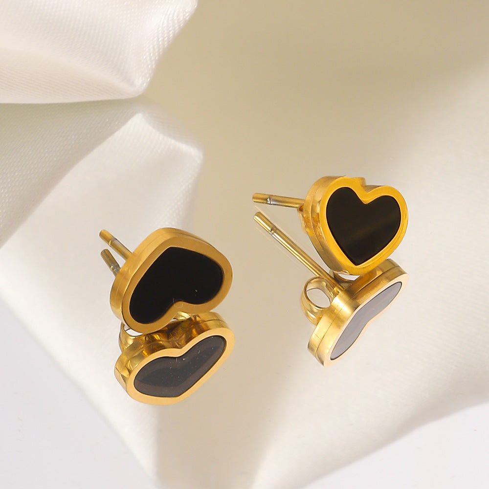 Wholesale Titanium Steel Heart Earrings