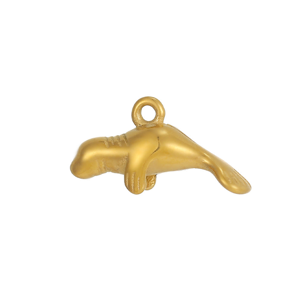 Wholesale  Marine Animal Series Dolphin Crab Stainless Steel DIY Pendant