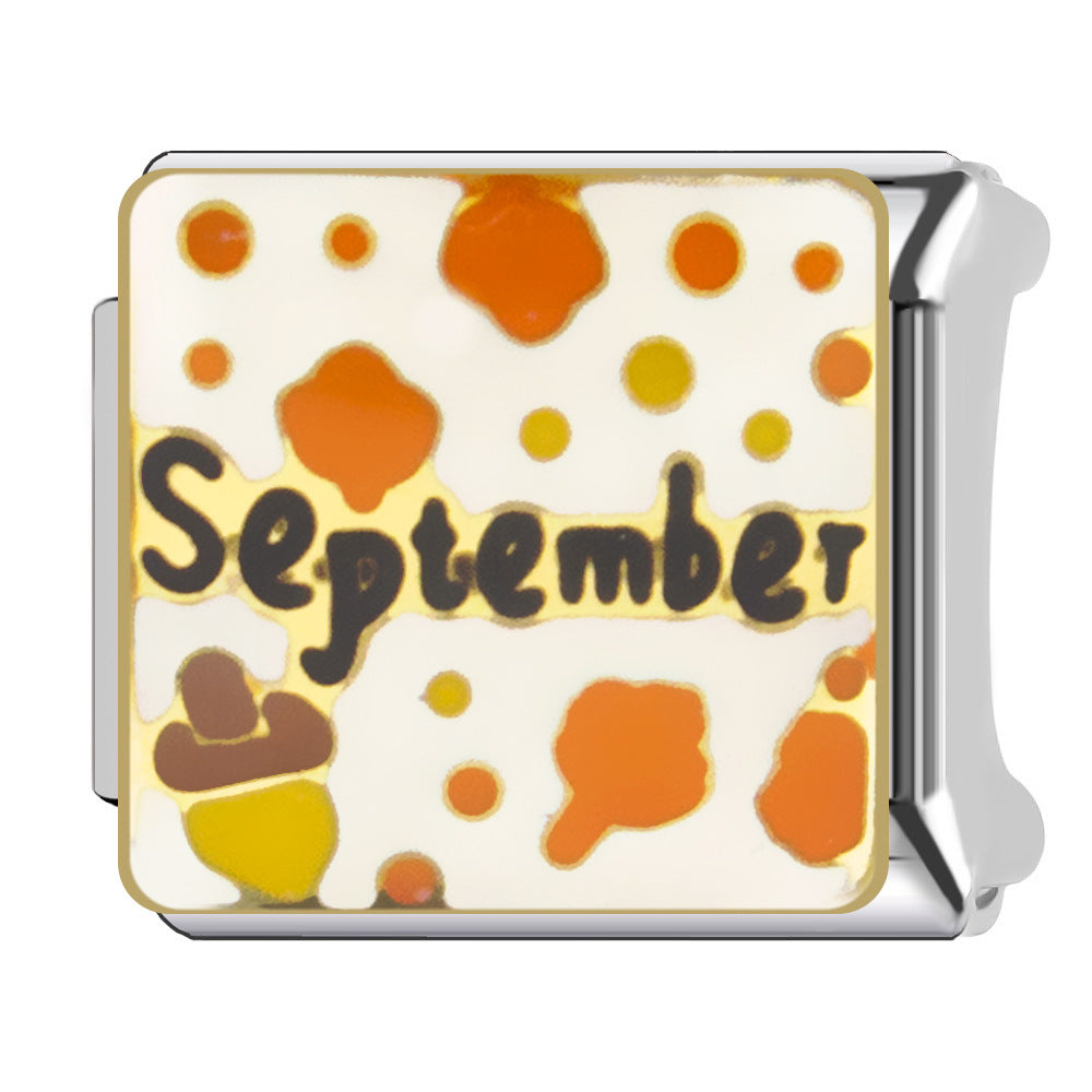 Wholesale Italian Charm Bracelet 9mm DIY  Twelve Zodiac Signs Color-Preserving Blue English   Creative Stainless Steel Composable Bracelet